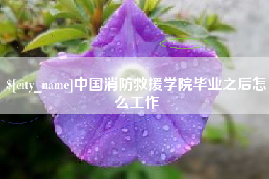 赵县中国消防救援学院毕业之后怎么工作