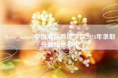 赵县中国消防救援学院2024年录取分数线是多少