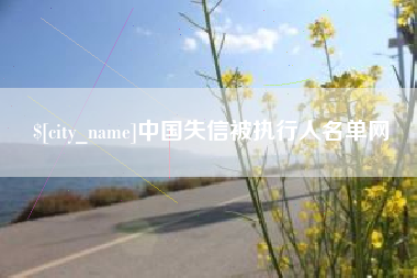 赵县中国失信被执行人名单网