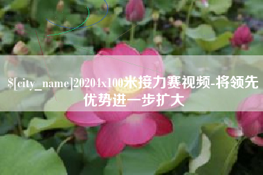 赵县20204x100米接力赛视频-将领先优势进一步扩大