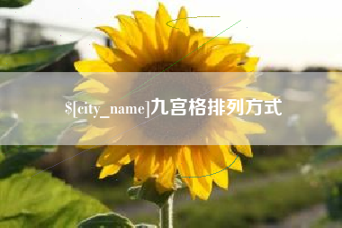 赵县九宫格排列方式