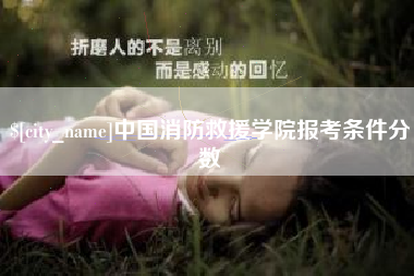 赵县中国消防救援学院报考条件分数