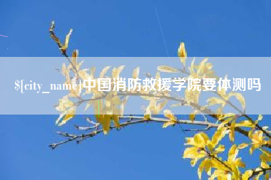 赵县中国消防救援学院要体测吗
