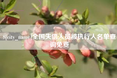 赵县全国失信人员被执行人名单查询免费