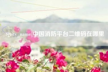 赵县中国消防平台二维码在哪里
