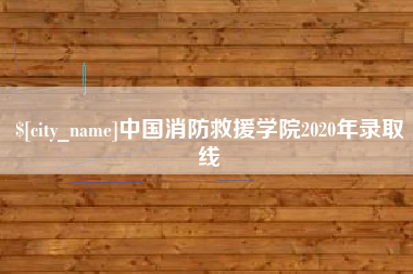 赵县中国消防救援学院2020年录取线