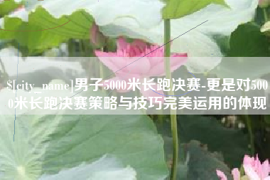 赵县男子5000米长跑决赛-更是对5000米长跑决赛策略与技巧完美运用的体现