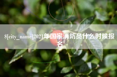 赵县2021年国家消防员什么时候报名
