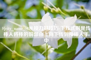 赵县60米接力赛技巧-下压式则是传棒人将棒的前部由上向下传到接棒人手中